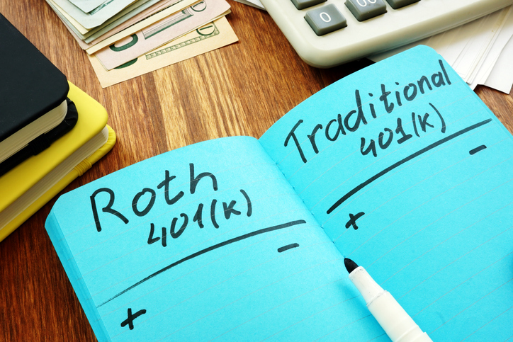 Notebook with Roth and Traditional 401(k)